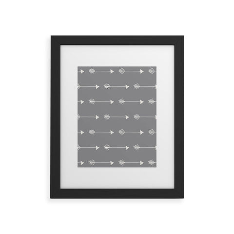 Avenie Tribal Arrows Grey Framed Art Print