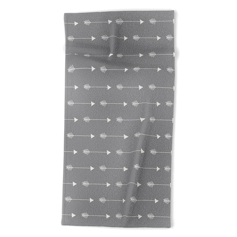 Avenie Tribal Arrows Grey Beach Towel