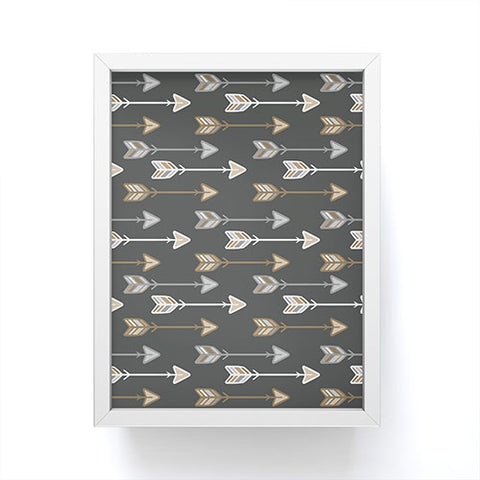 Avenie Tribal Arrows Horizontal Gray Framed Mini Art Print