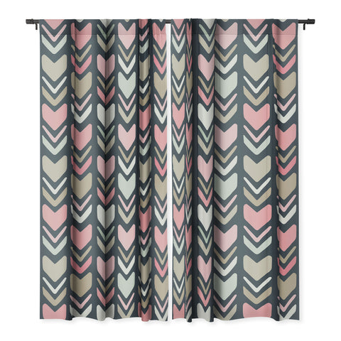 Avenie Tribal Chevron Pink and Navy Blackout Non Repeat