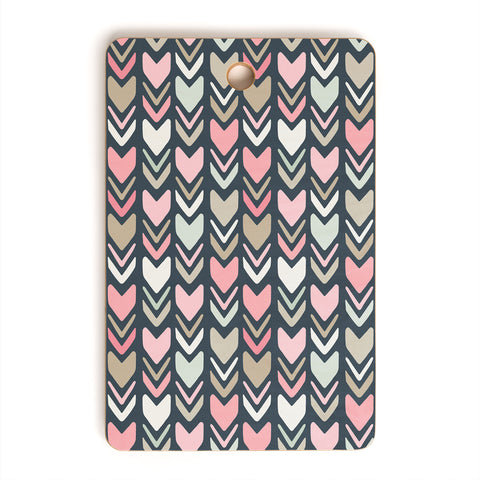 Avenie Tribal Chevron Pink and Navy Cutting Board Rectangle