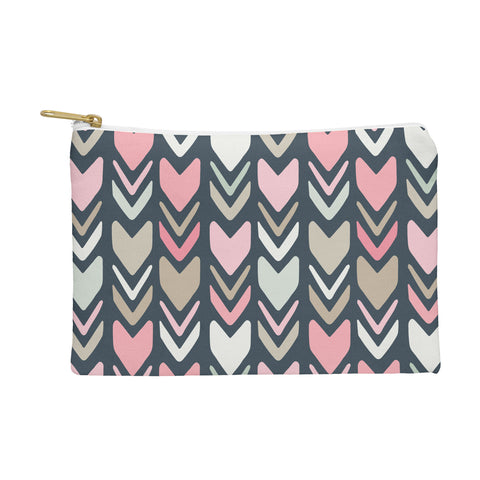 Avenie Tribal Chevron Pink and Navy Pouch