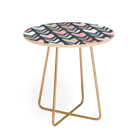 Avenie Tribal Chevron Pink and Navy Round Side Table