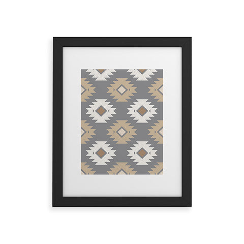 Avenie Tribal Diamond Neutral Framed Art Print