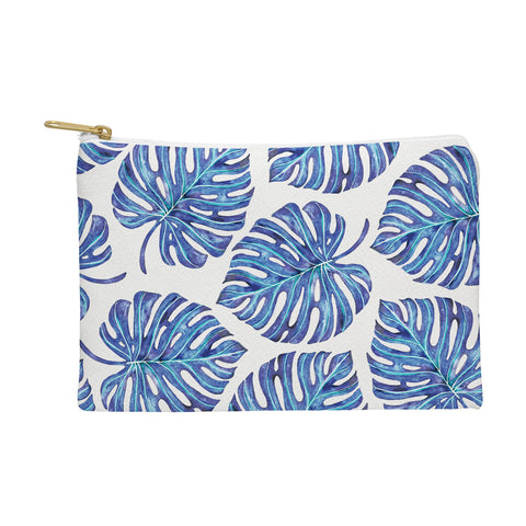 Avenie Tropical Palm Leaves Blue Pouch