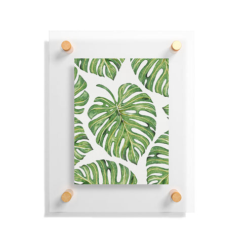 Avenie Tropical Palm Leaves Green Floating Acrylic Print