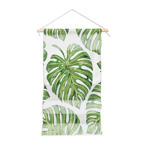 Avenie Tropical Palm Leaves Green Wall Hanging Portrait