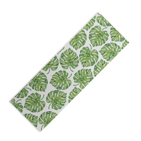 Avenie Tropical Palm Leaves Green Yoga Mat