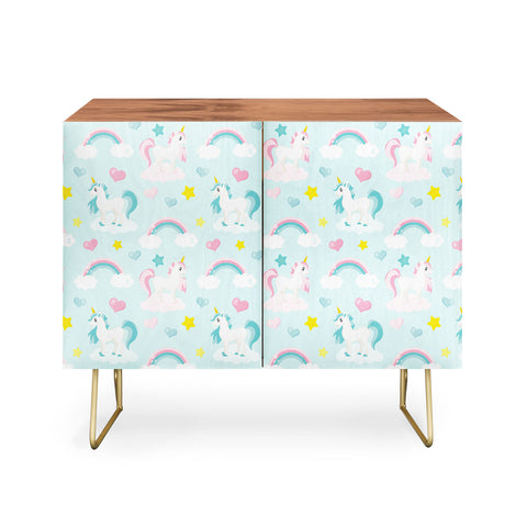 Avenie Unicorn Fairy Tale Blue Credenza