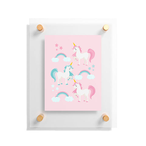 Avenie Unicorn Fairy Tale Pink Floating Acrylic Print