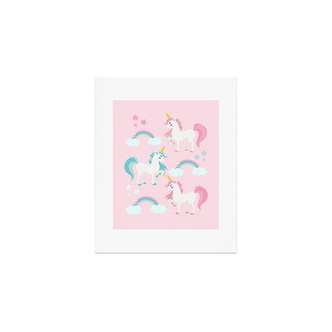 Avenie Unicorn Fairy Tale Pink Art Print