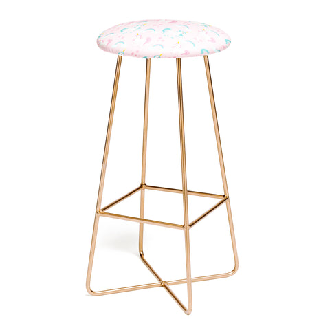 Avenie Unicorn Fairy Tale Pink Bar Stool