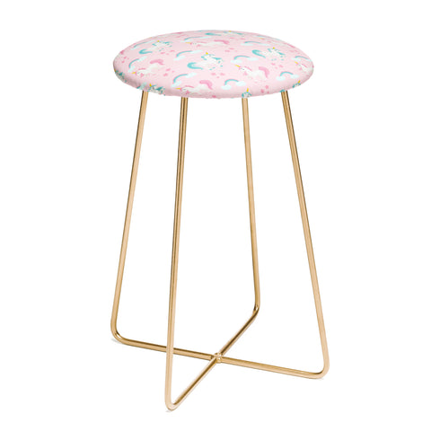 Avenie Unicorn Fairy Tale Pink Counter Stool