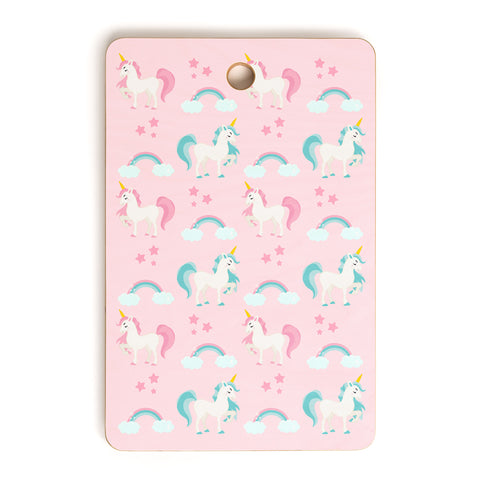 Avenie Unicorn Fairy Tale Pink Cutting Board Rectangle