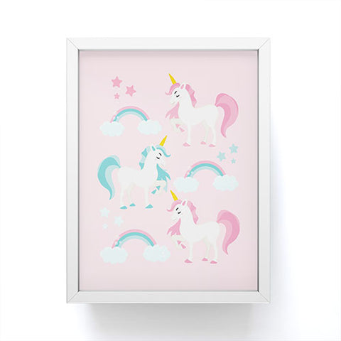 Avenie Unicorn Fairy Tale Pink Framed Mini Art Print