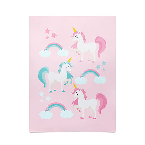 Avenie Unicorn Fairy Tale Pink Poster