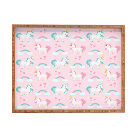 Avenie Unicorn Fairy Tale Pink Rectangular Tray
