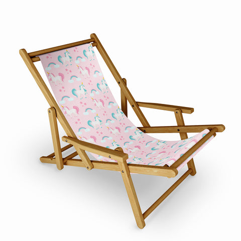 Avenie Unicorn Fairy Tale Pink Sling Chair