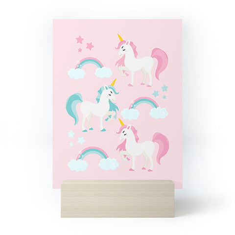 Avenie Unicorn Fairy Tale Pink Mini Art Print