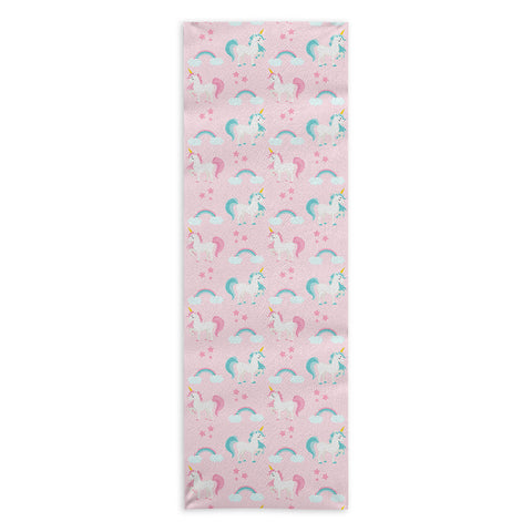 Avenie Unicorn Fairy Tale Pink Yoga Towel
