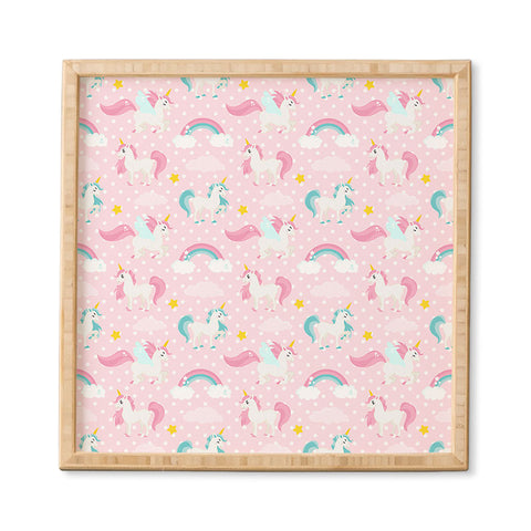 Avenie Unicorn Pattern Framed Wall Art