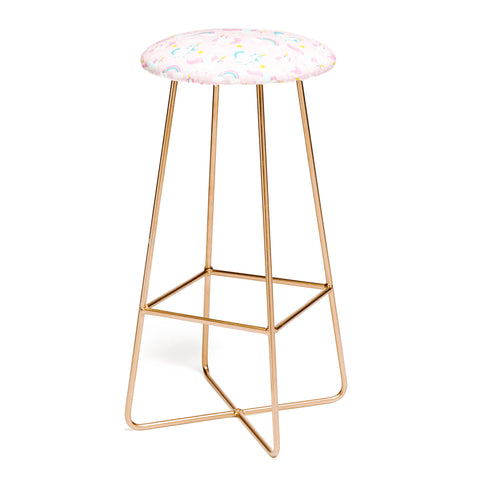 Avenie Unicorn Pattern Bar Stool