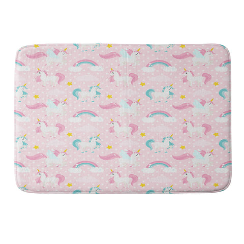 Avenie Unicorn Pattern Memory Foam Bath Mat