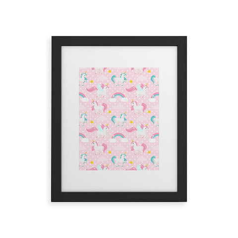 Avenie Unicorn Pattern Framed Art Print