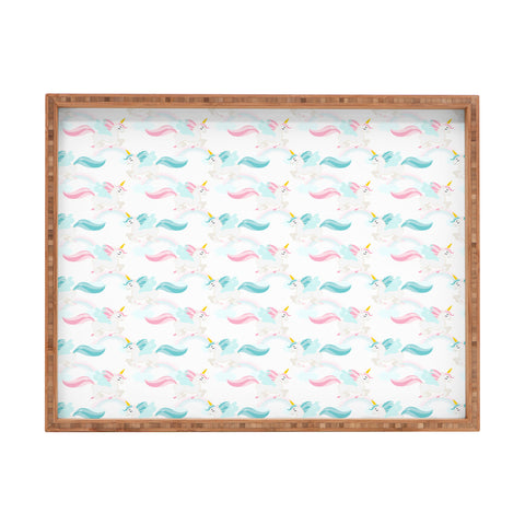 Avenie Unicorns Flying Rectangular Tray