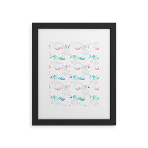 Avenie Unicorns Flying Framed Art Print