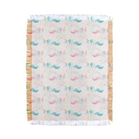 Avenie Unicorns Flying Throw Blanket