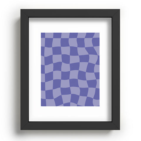 Avenie Very Peri Warped Checkerboard Recessed Framing Rectangle