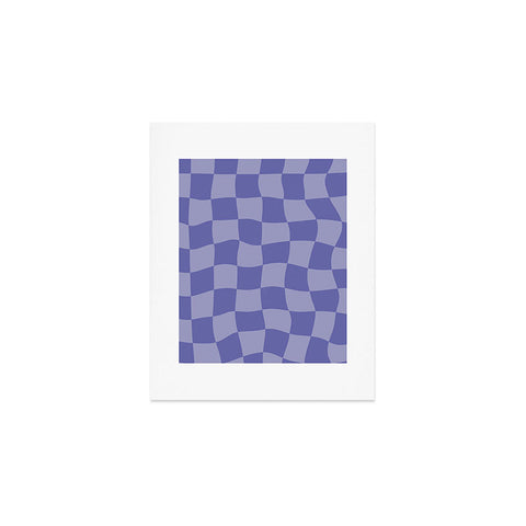Avenie Very Peri Warped Checkerboard Art Print