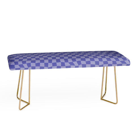 Avenie Very Peri Warped Checkerboard Bench