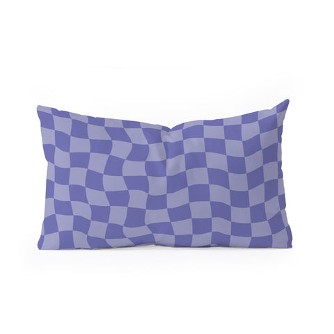 Avenie Very Peri Warped Checkerboard Oblong Throw Pillow