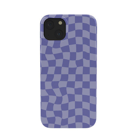 Avenie Very Peri Warped Checkerboard Phone Case
