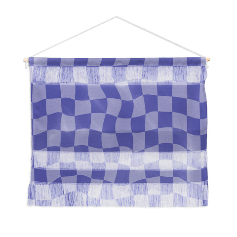 Avenie Very Peri Warped Checkerboard Wall Hanging Landscape