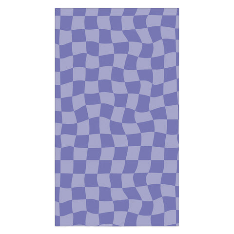Avenie Very Peri Warped Checkerboard Tablecloth