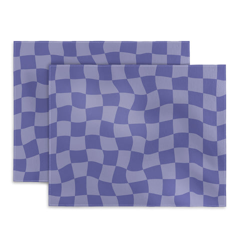 Avenie Very Peri Warped Checkerboard Placemat