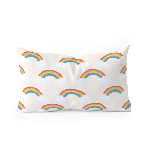 Avenie Vintage Rainbow Pattern Oblong Throw Pillow