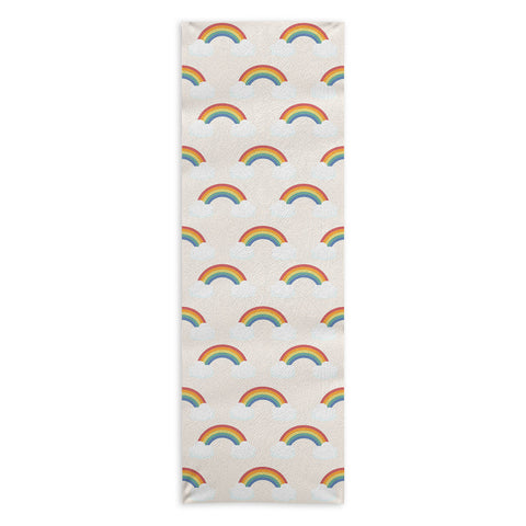 Avenie Vintage Rainbow Pattern Yoga Towel