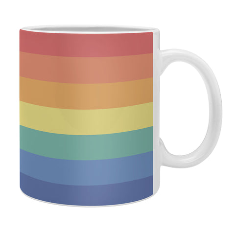 Avenie Vintage Rainbow Stripes Coffee Mug