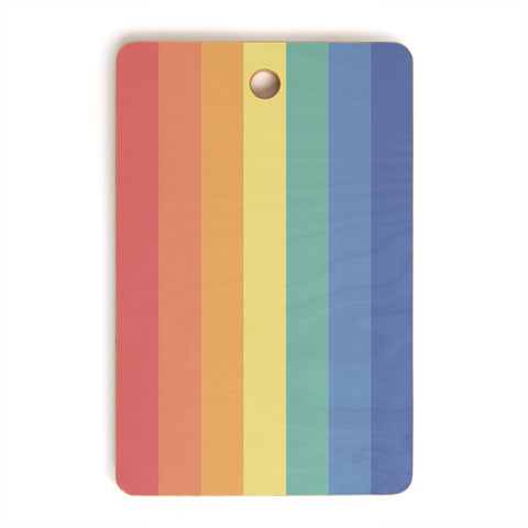 Avenie Vintage Rainbow Stripes Cutting Board Rectangle