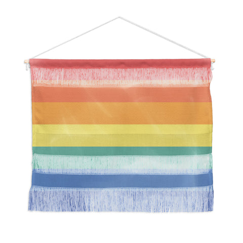 Avenie Vintage Rainbow Stripes Wall Hanging Landscape