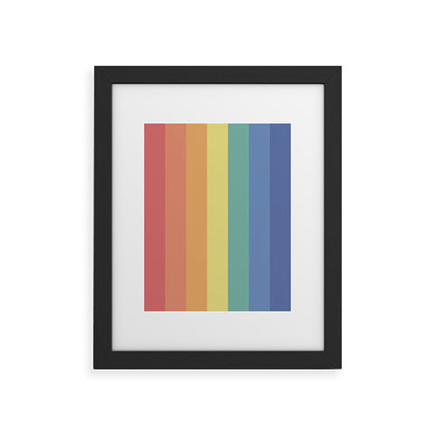 Avenie Vintage Rainbow Stripes Framed Art Print