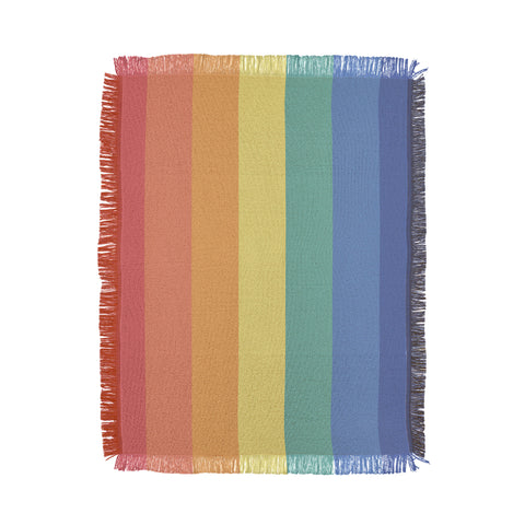 Avenie Vintage Rainbow Stripes Throw Blanket