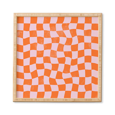 Avenie Warped Checkerboard Framed Wall Art