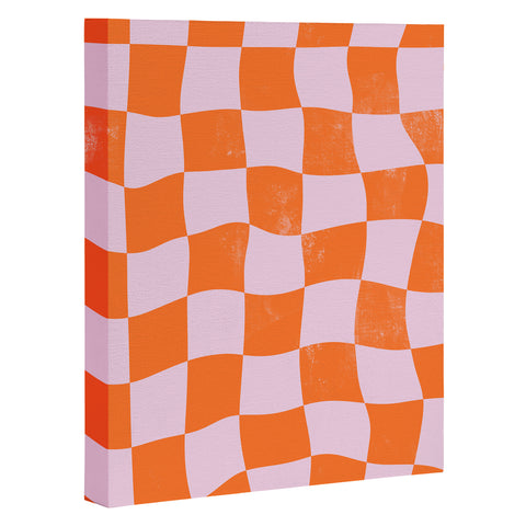 Avenie Warped Checkerboard Art Canvas