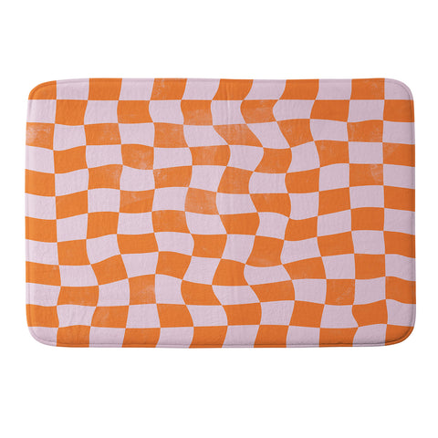 Avenie Warped Checkerboard Memory Foam Bath Mat