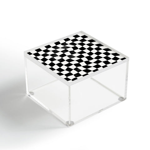 Avenie Warped Checkerboard BW Acrylic Box